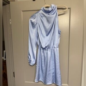 Hello Molly Light Blue One Shoulder Dress